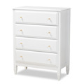 Baxton Studio Naomi and Transitional White Finished Wood 4-Drawer Bedroom Chest 168-10824